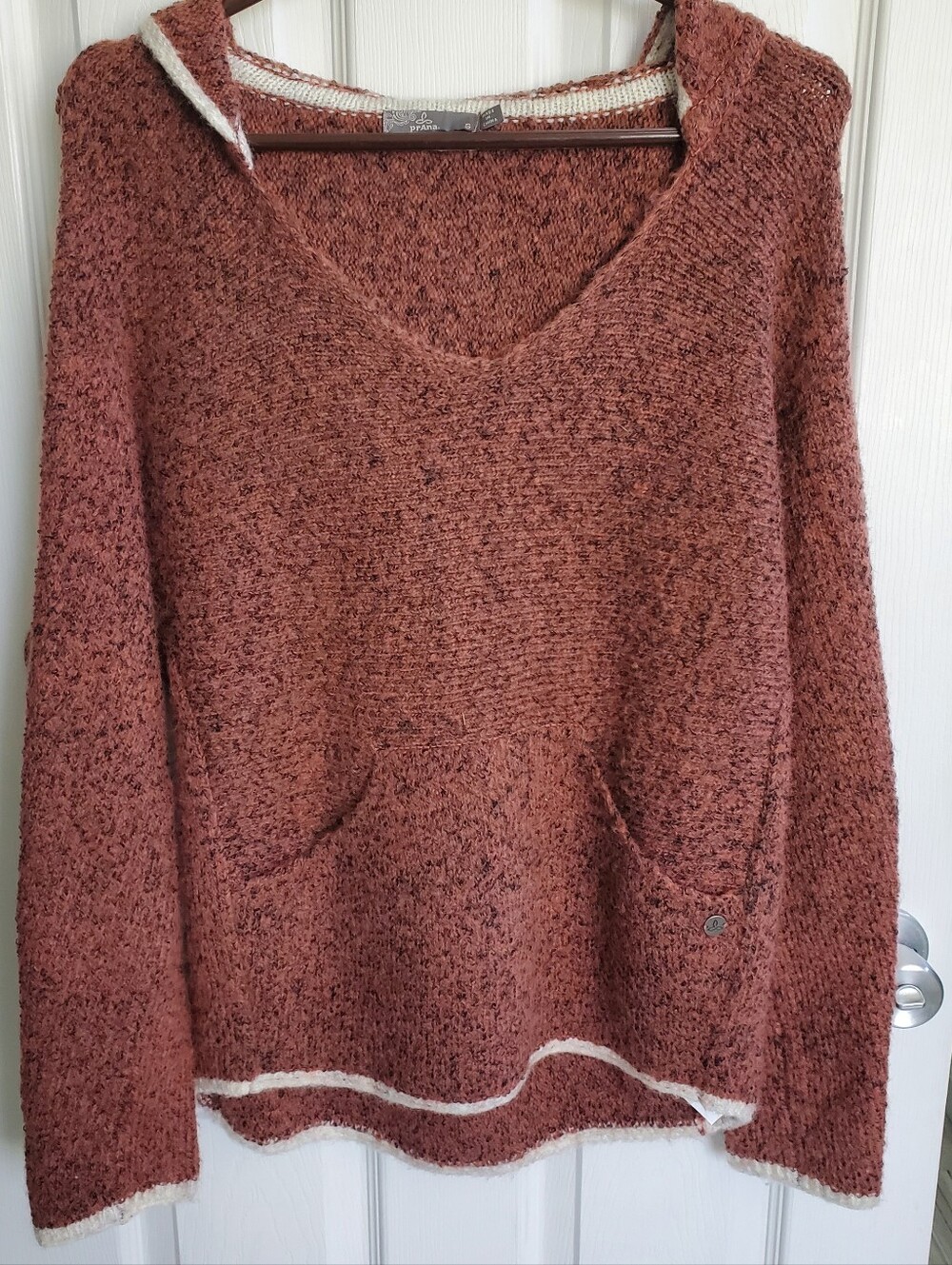 prAna Shine On Hoodie Sweater Chai Heather Women's Size S Cozy Outdoors